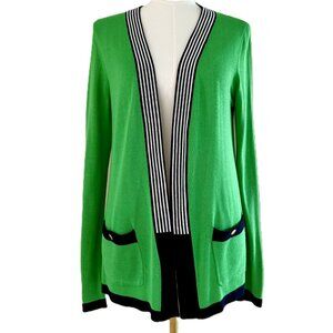 Jones New York Collection | Green & Navy Open Front Cardigan Size Small